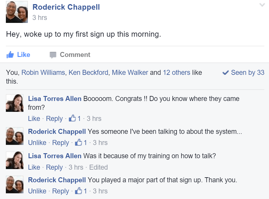 Facebook Testimonials